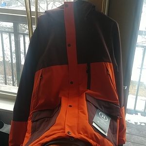 Men's ride snowboard co orange jacket